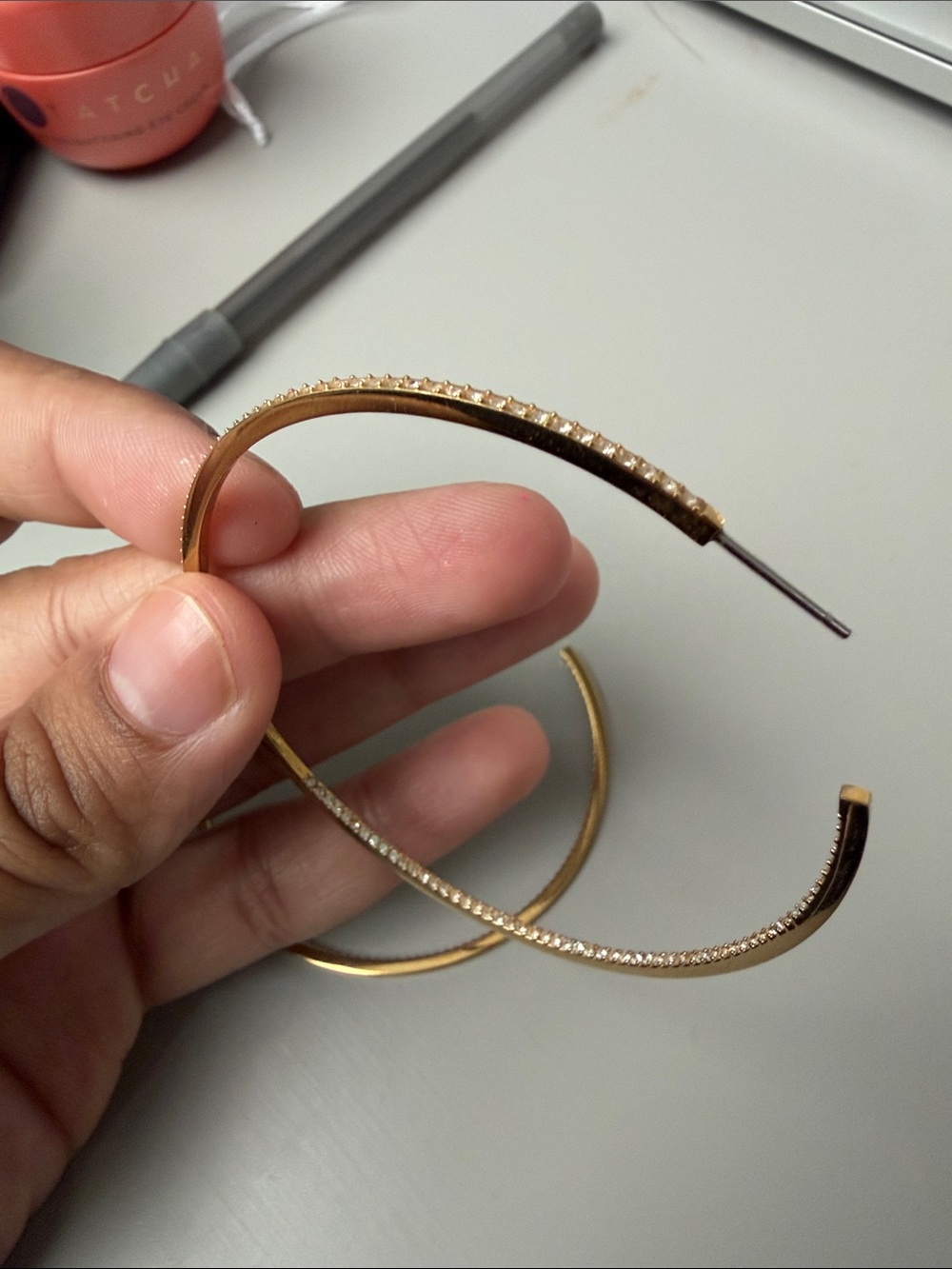 Gold Hoop Earrings - Classic Large Gold Hoops - Picture 4 of 6